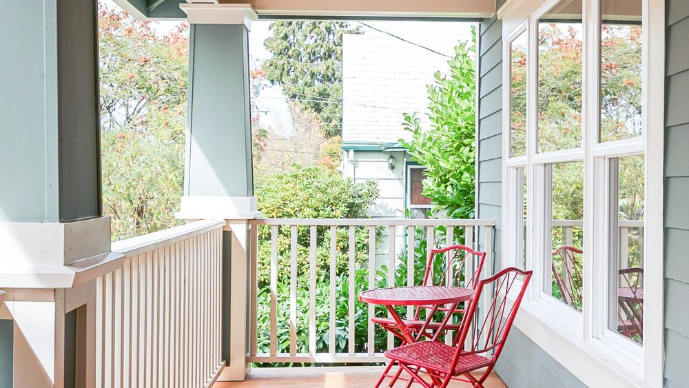 a front patio that has been stained