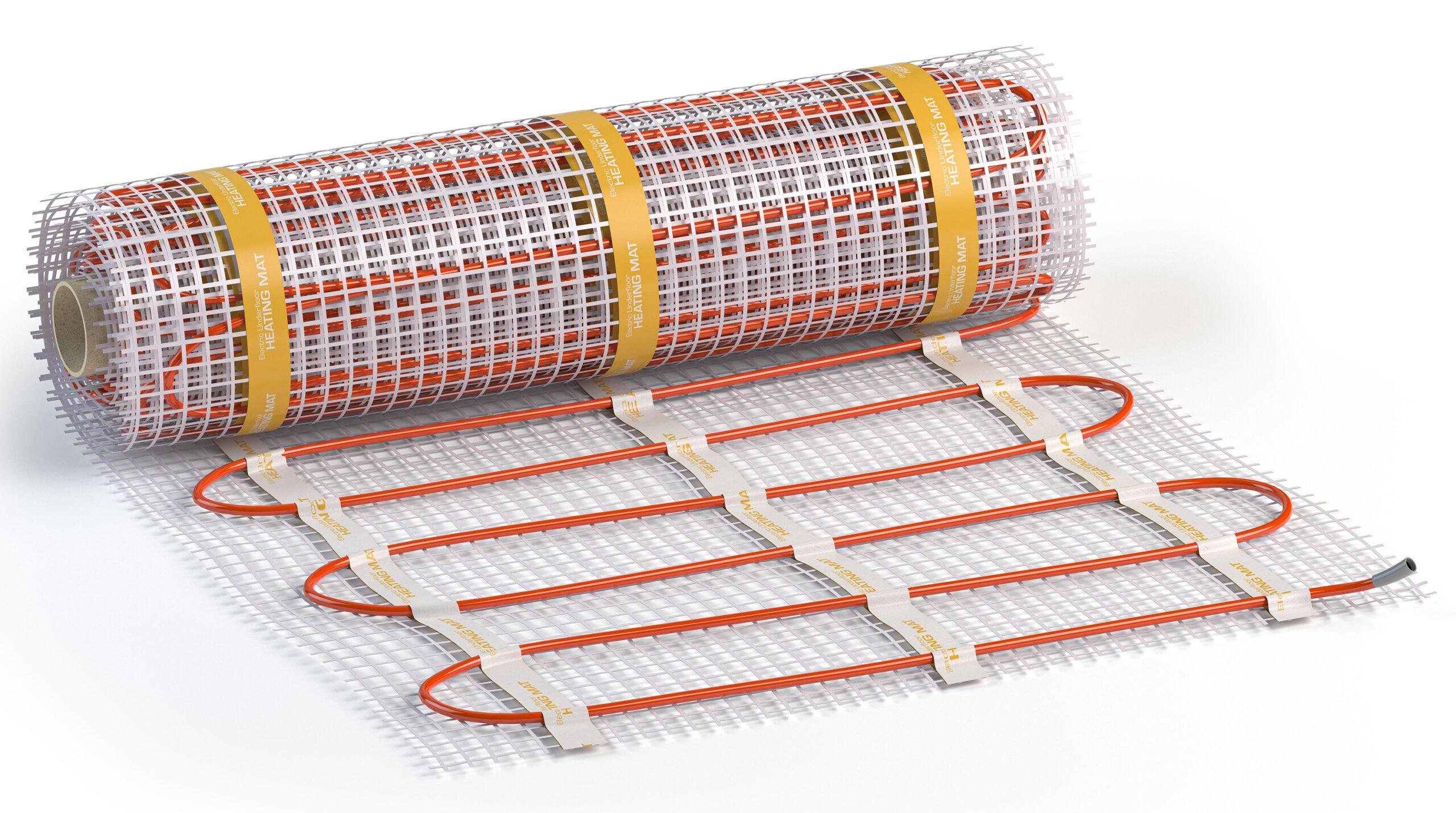 Polyethylene tubing used in a radiant heating system to warm the surface of a floor.