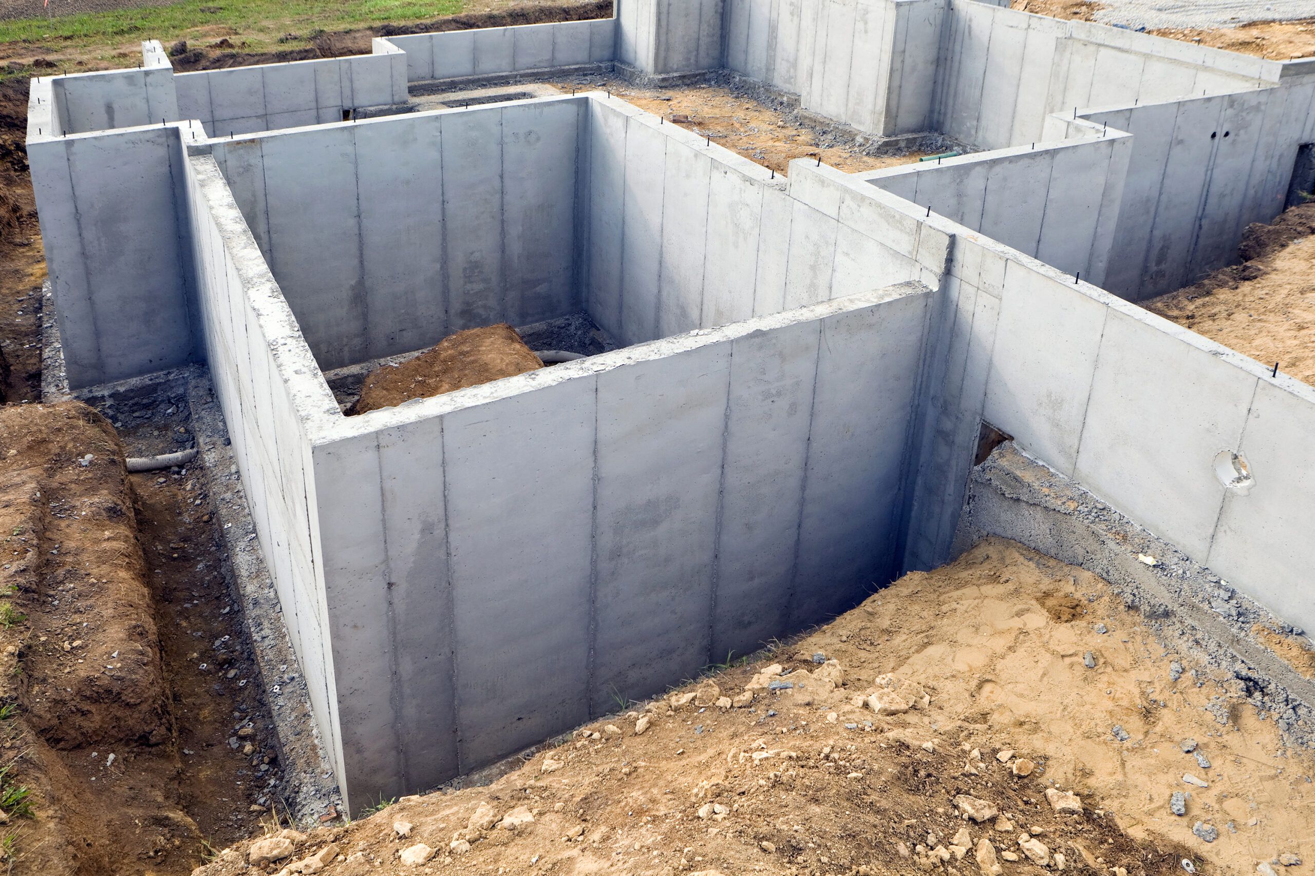 An image of the foundation and framings of a house.