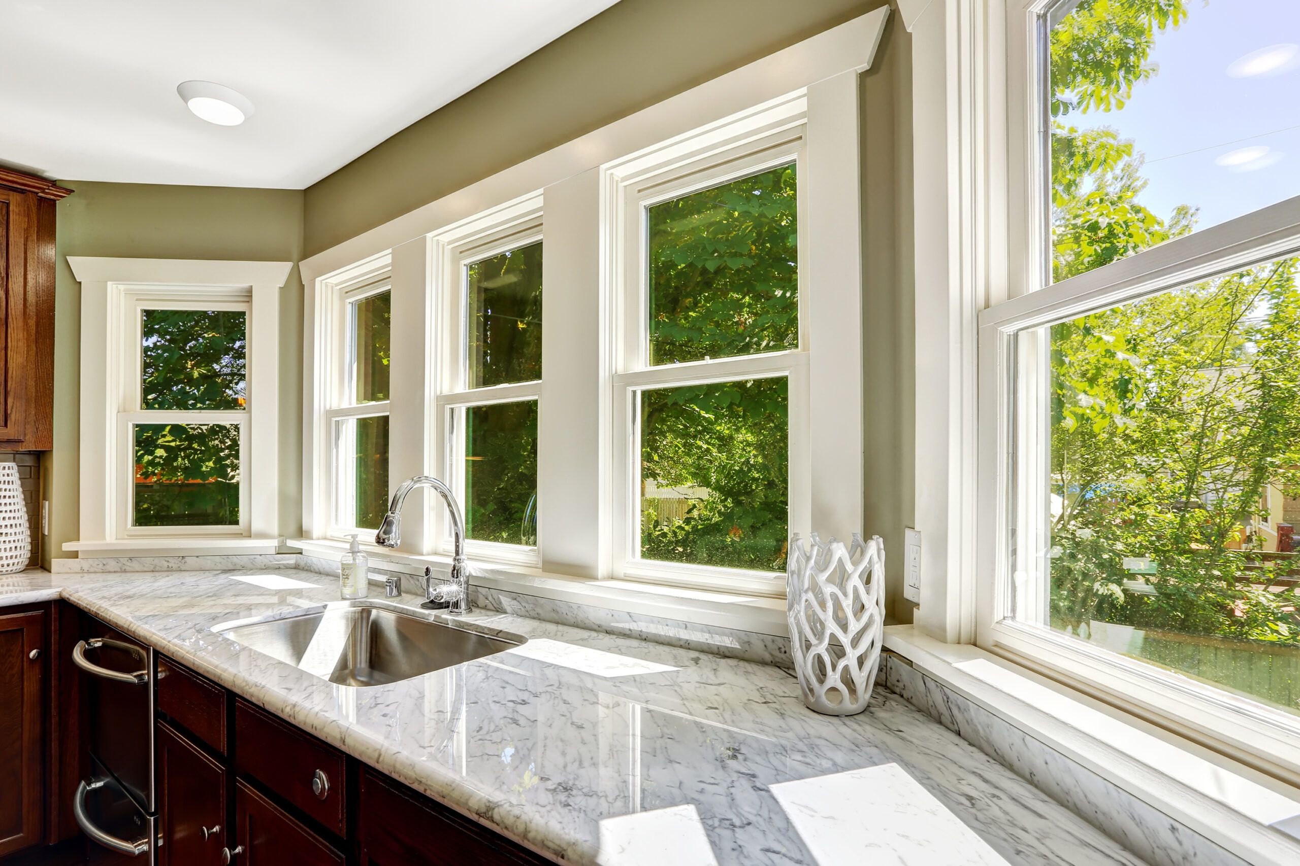 An image of windows in a kitchen.