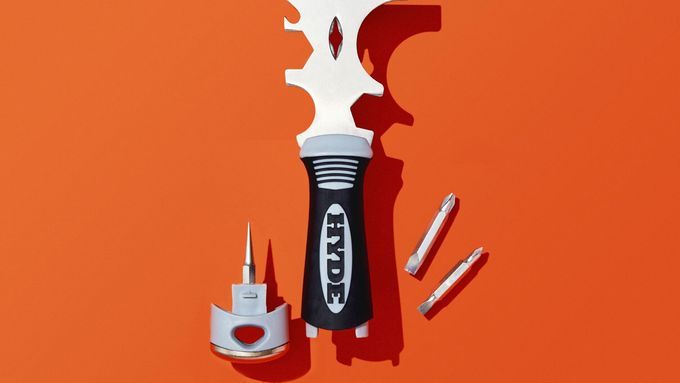 A 17-in-1 painter tool on an orange background.