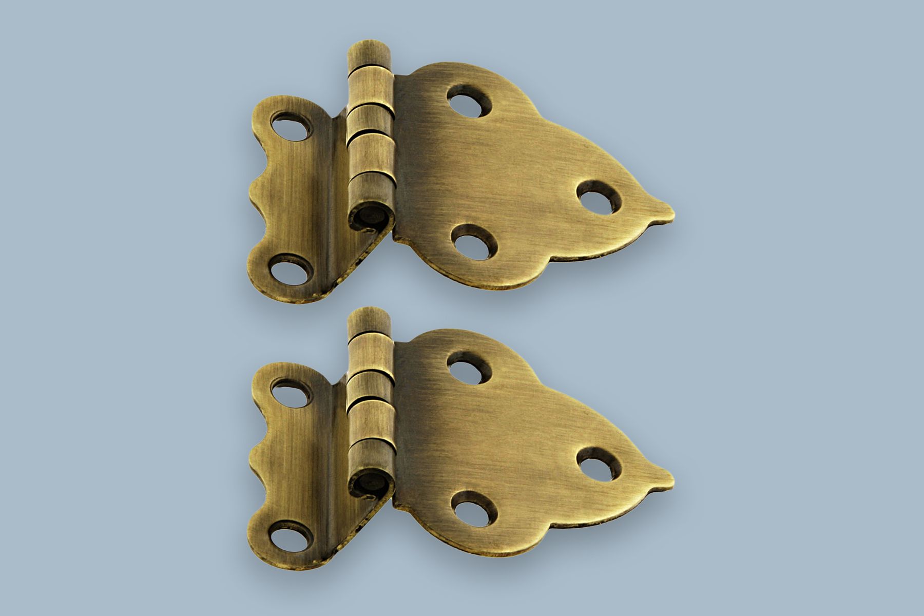 Narrow Cupboard Hinge, Solid Brass