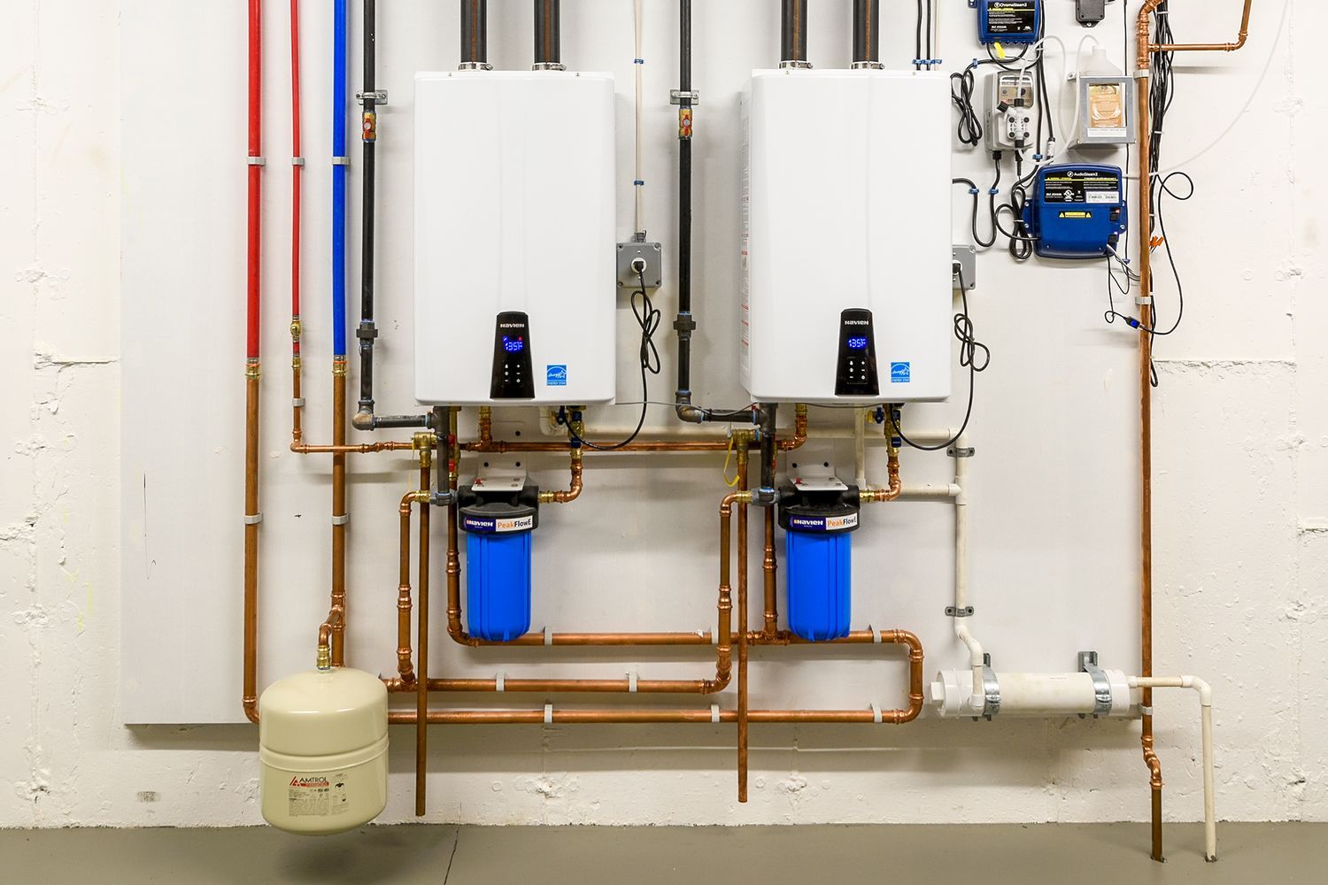 tankless water heater in a farmhouse