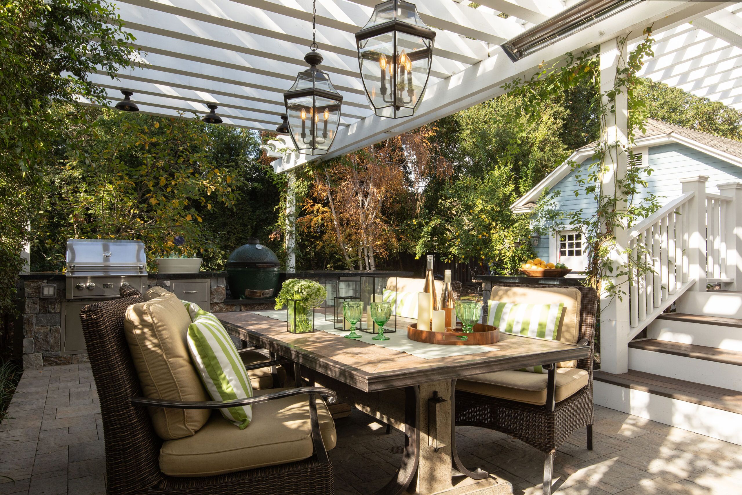 Long table under pergola