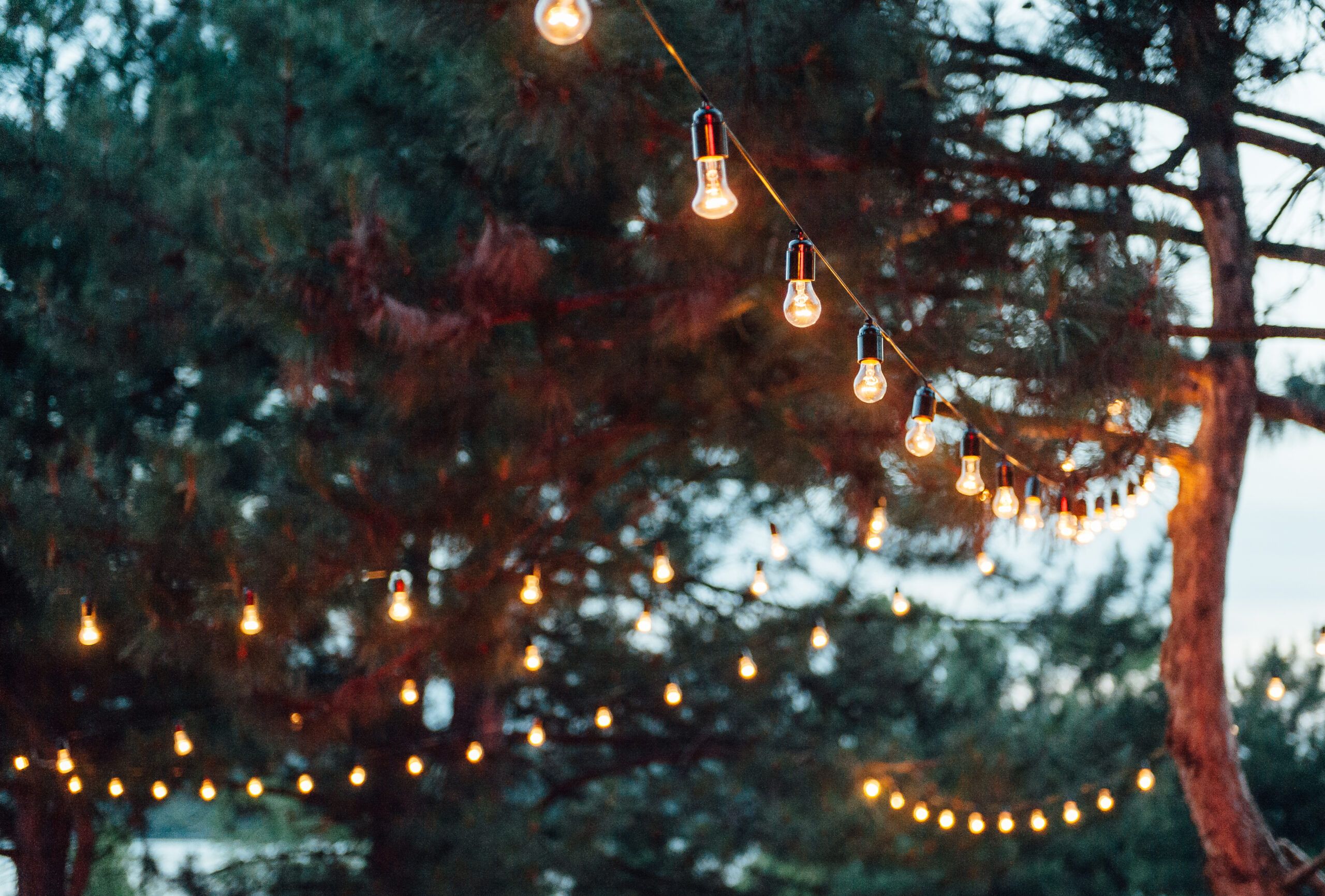 String of lights over small deck