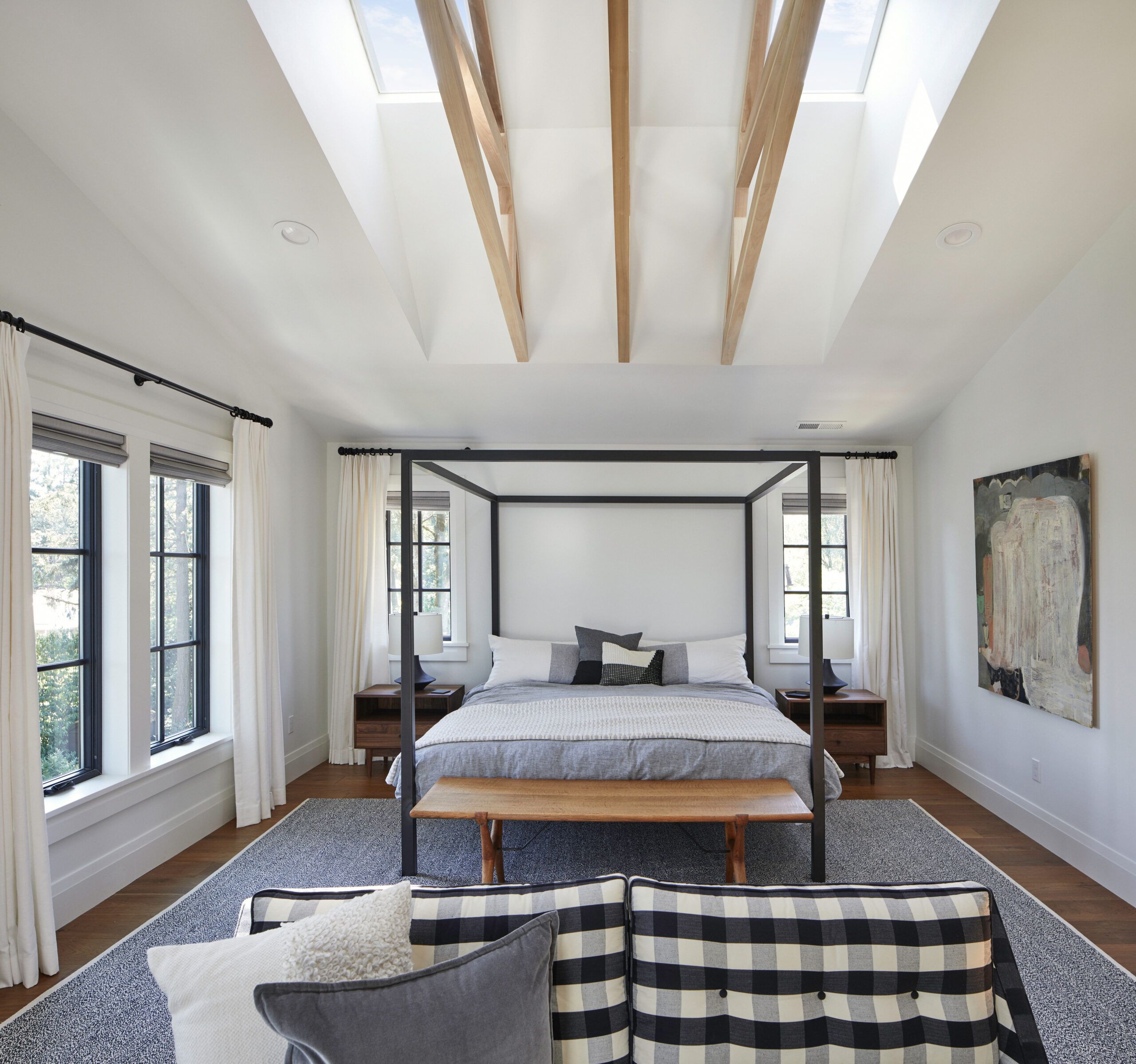 Bedroom with skylighting