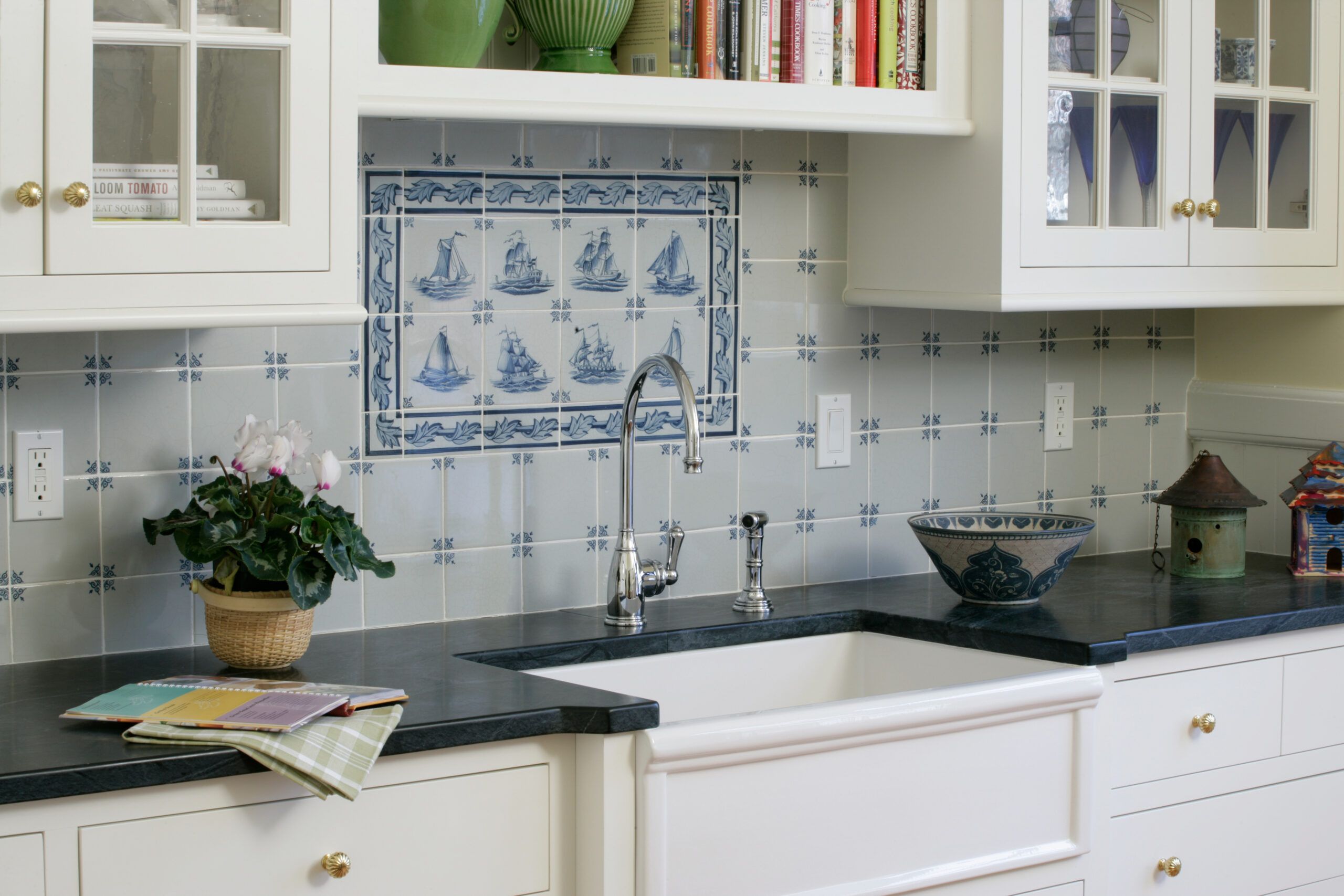 Image of a kitchen counter with squared edges, which can upgrade the look of your countertops