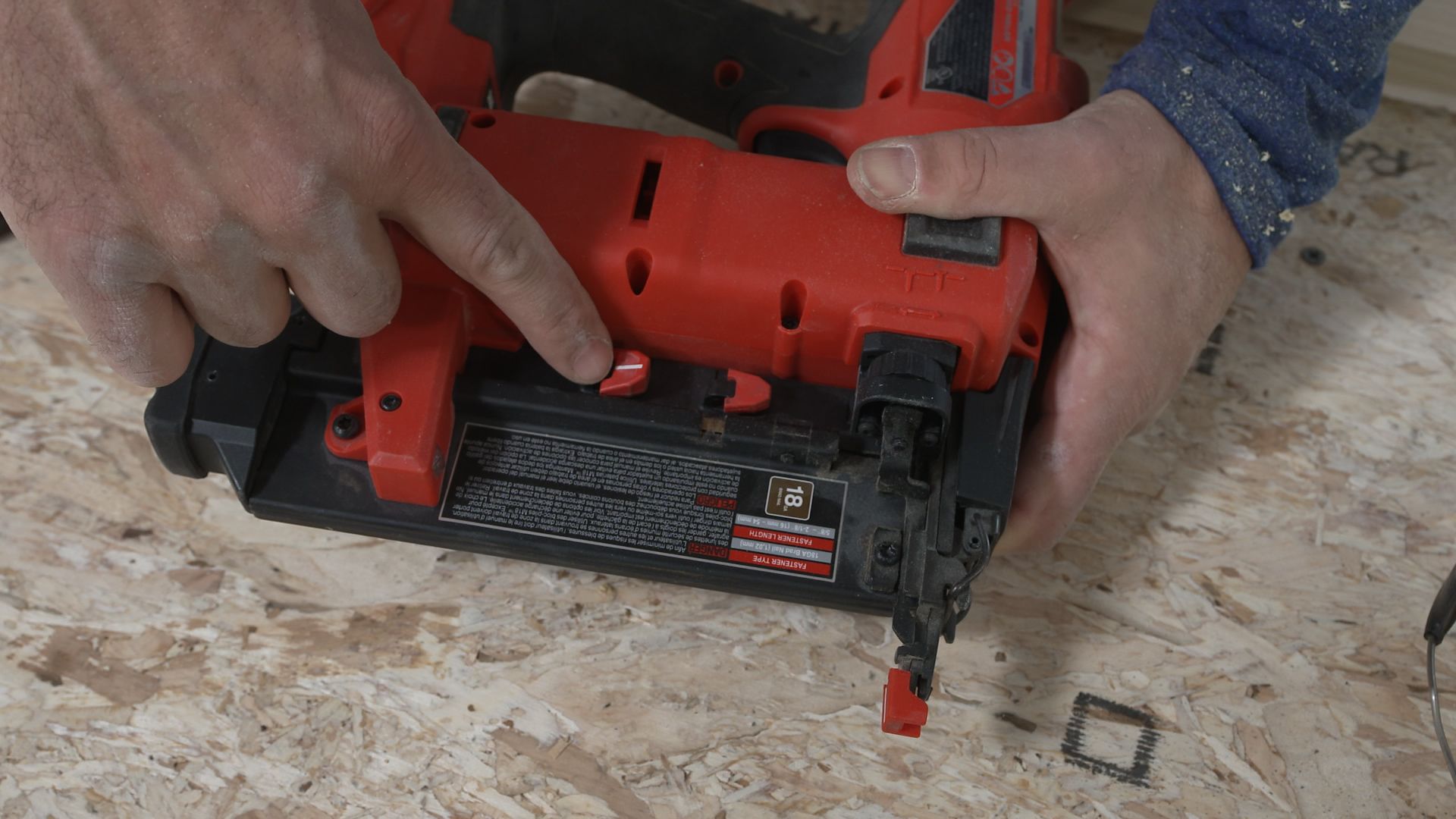 Milwaukee Cordless Brad Nailer depth adjustment