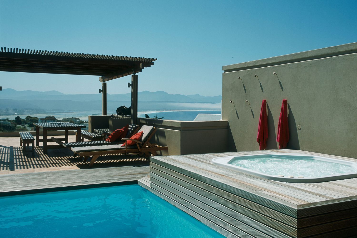 Hot tub on a deck