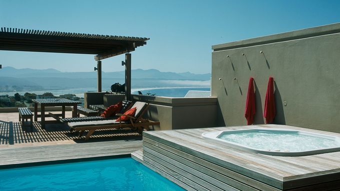 Hot tub on a deck