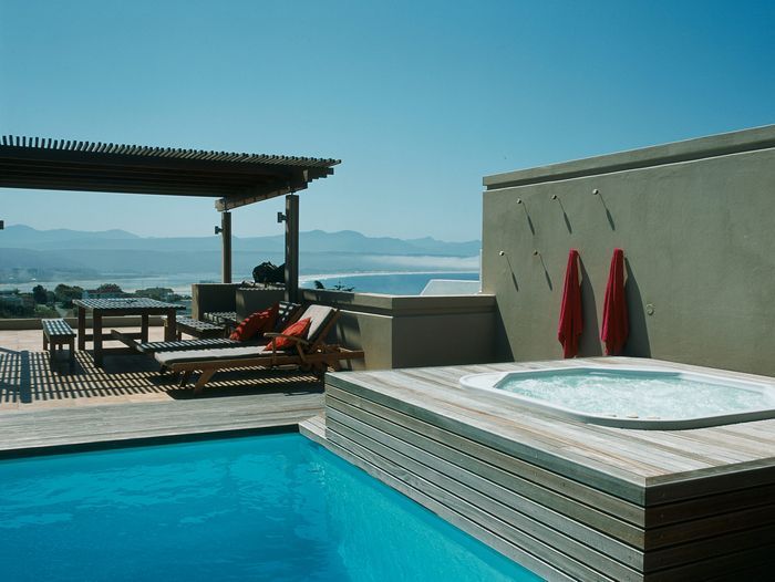 Hot tub on a deck