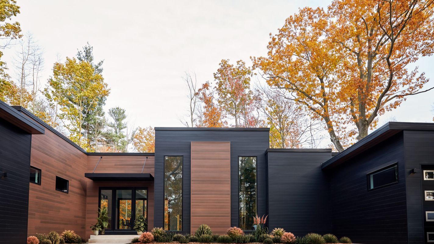 Steel siding on a large, modern house.