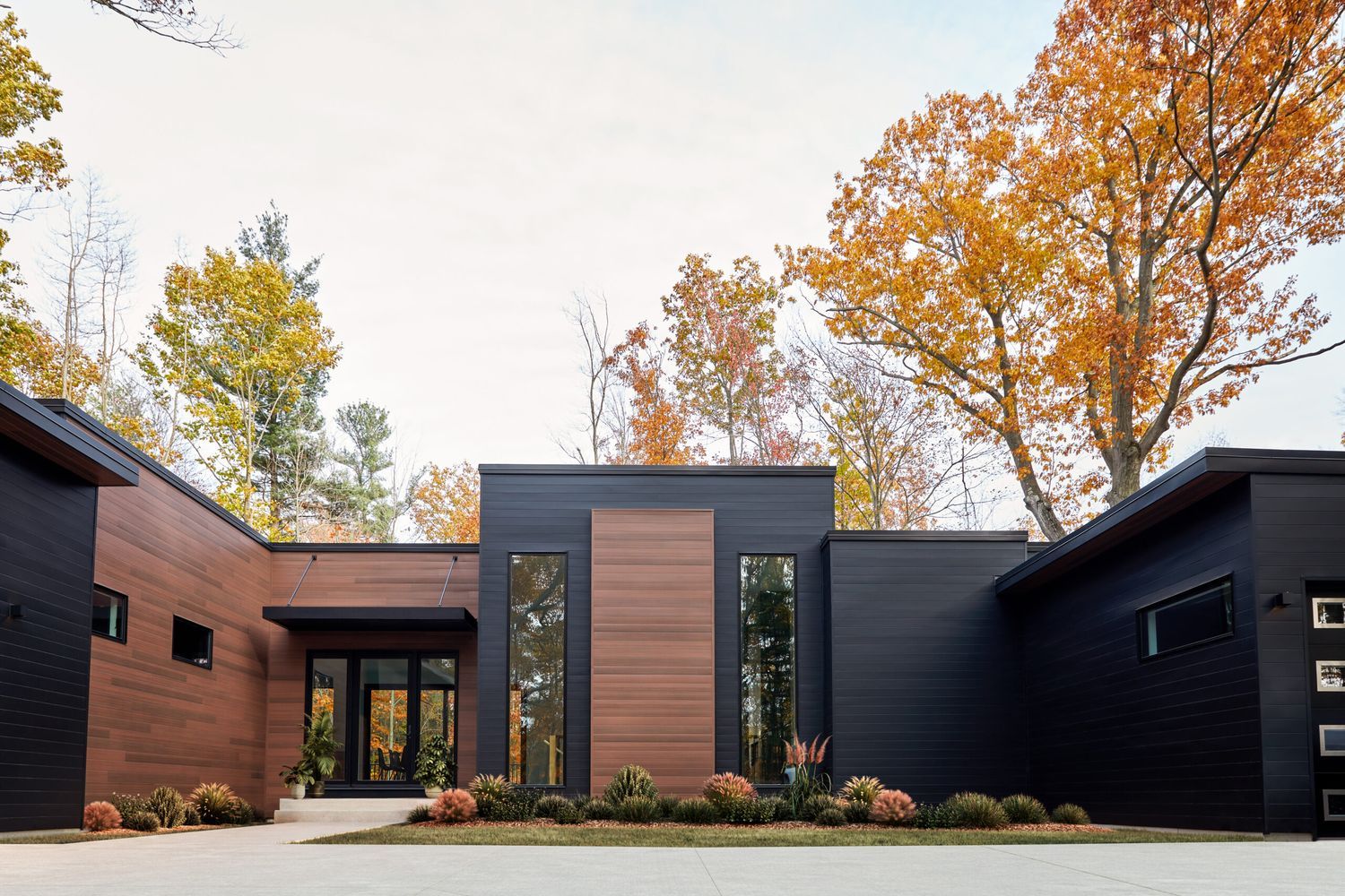 Steel siding on a large, modern house.