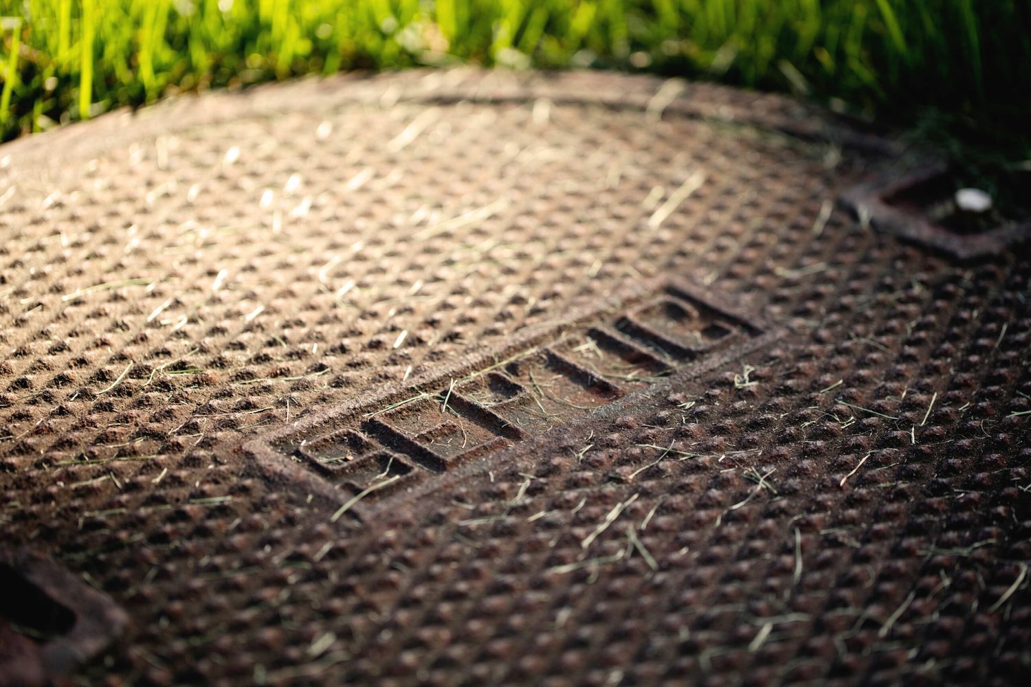 The top of a septic tank.