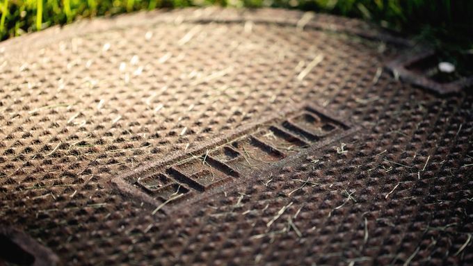 The top of a septic tank.