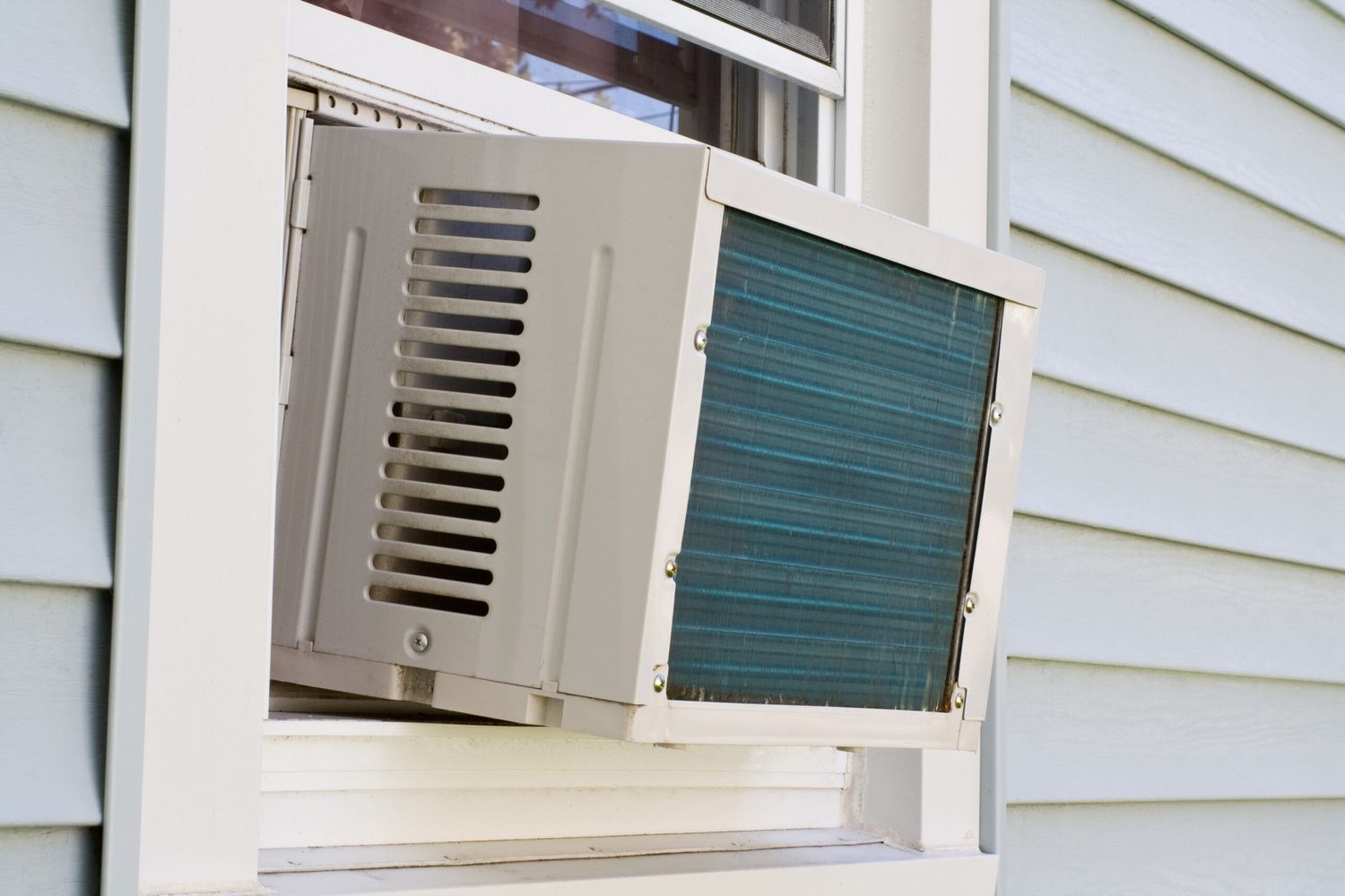An air conditioning unit installed in a window