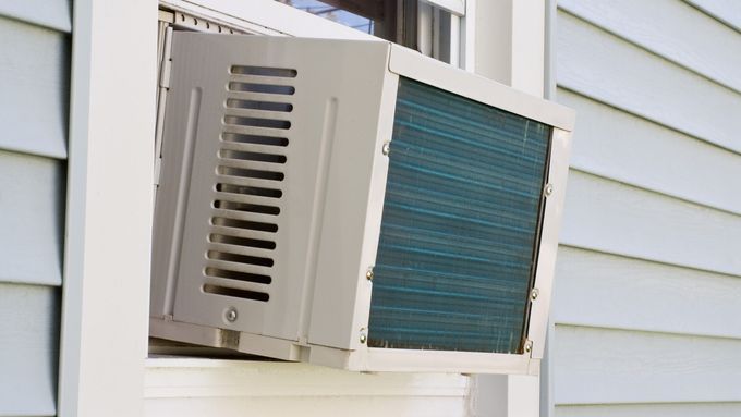 An air conditioning unit installed in a window