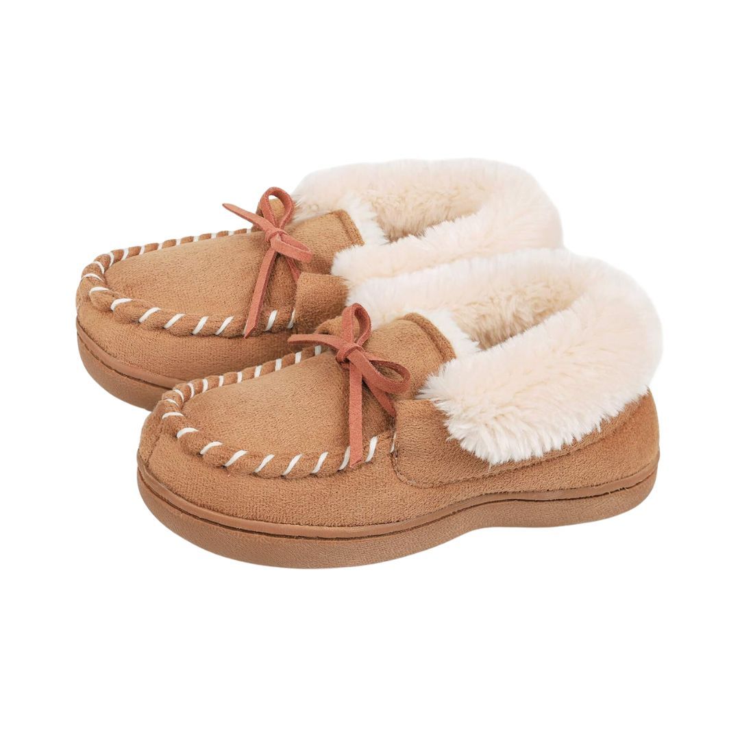 MERRIMAC Boys' and Girls' Moccasin Slippers Logo