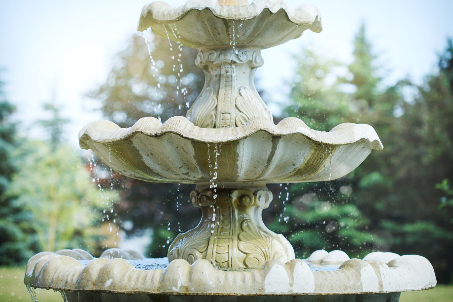 Image of an outdoor fountain. It is important to maintain your outdoor fountain to keep it working smoothly