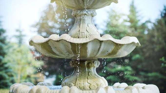 Image of an outdoor fountain. It is important to maintain your outdoor fountain to keep it working smoothly