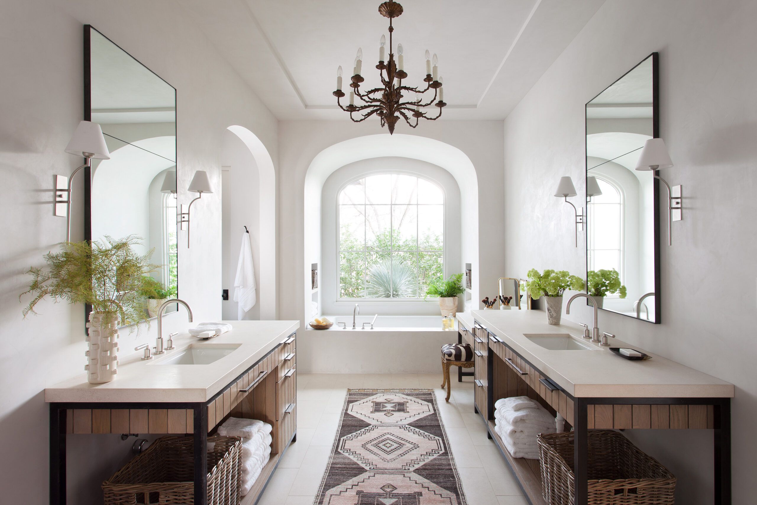 Chandeliers in outlet bathrooms