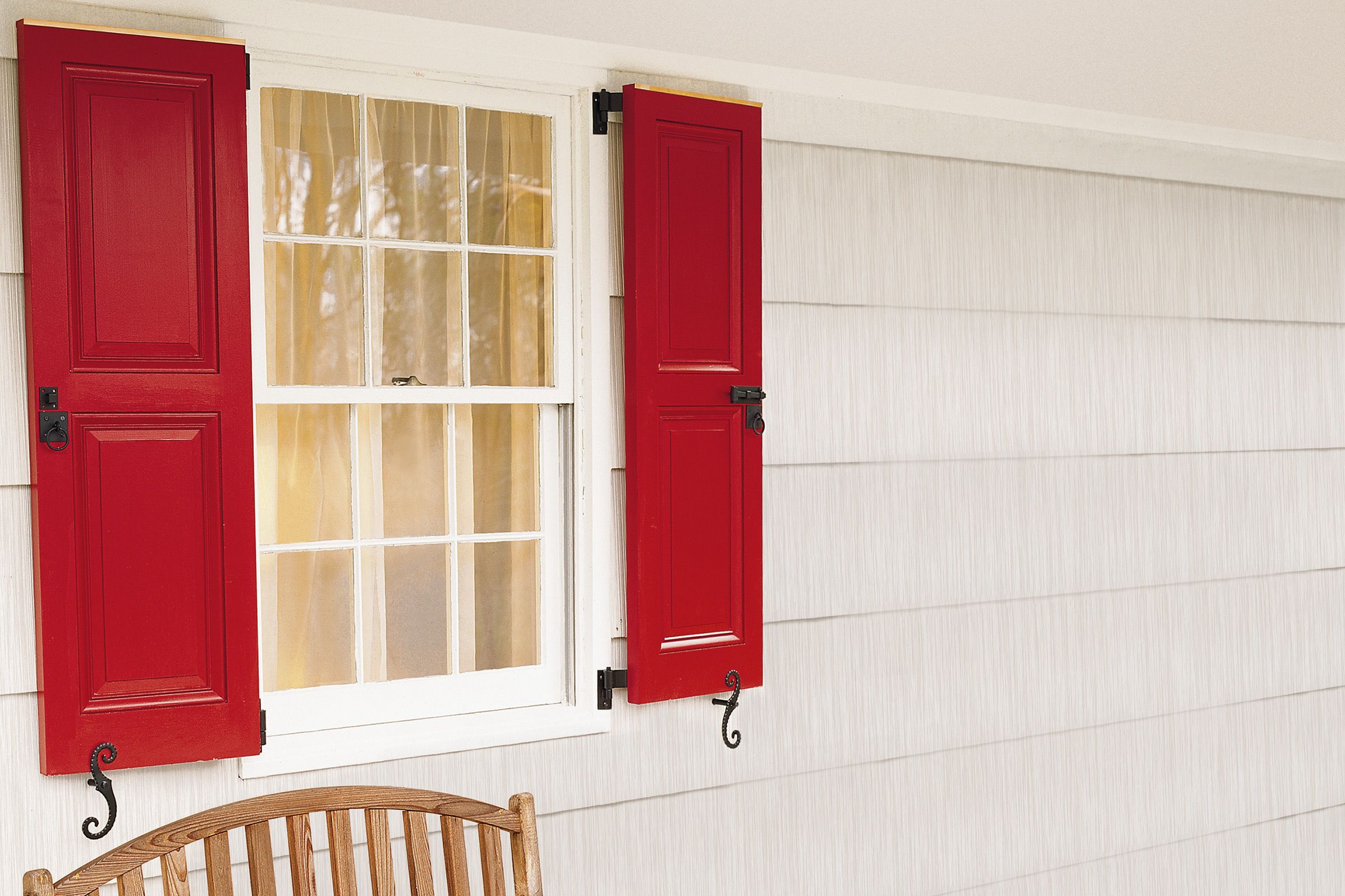 bright red exterior shutters