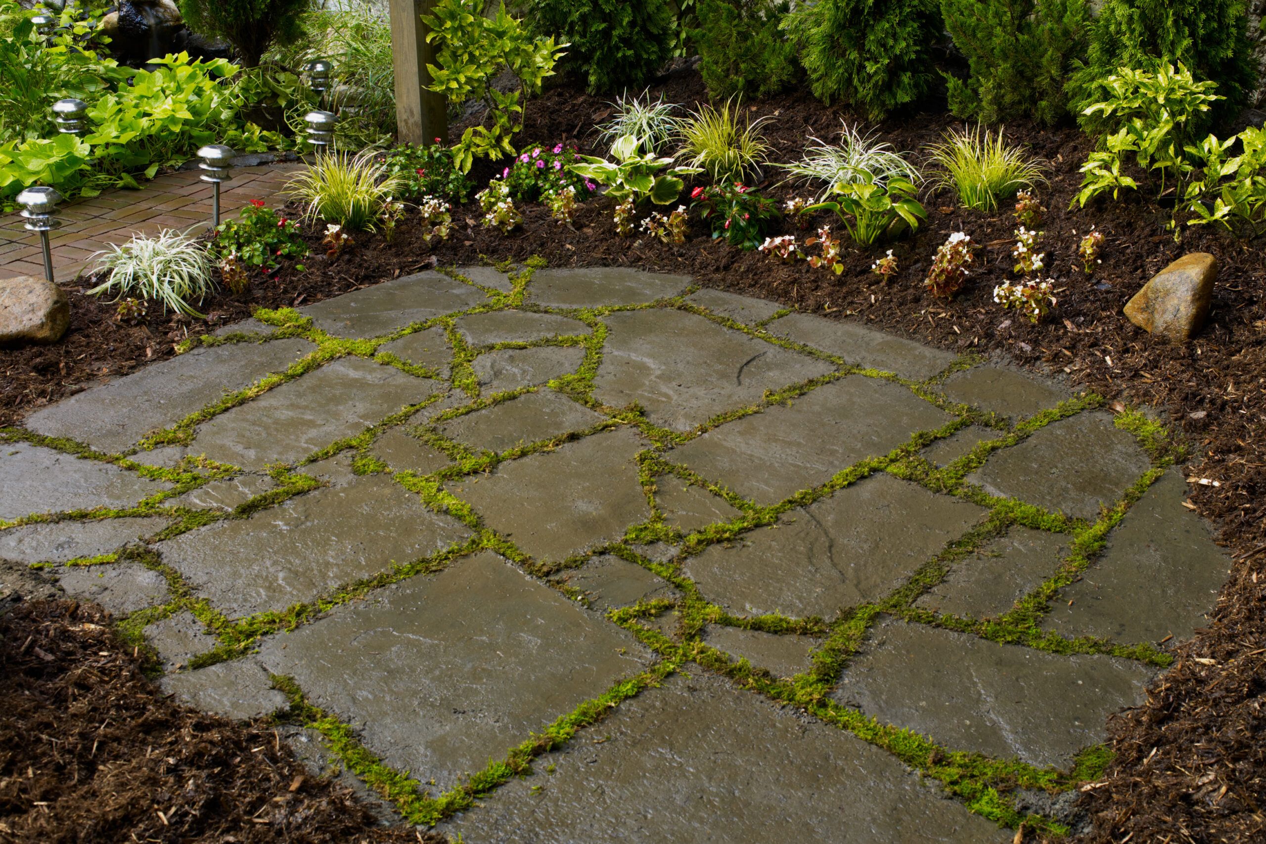 a bluestone patio