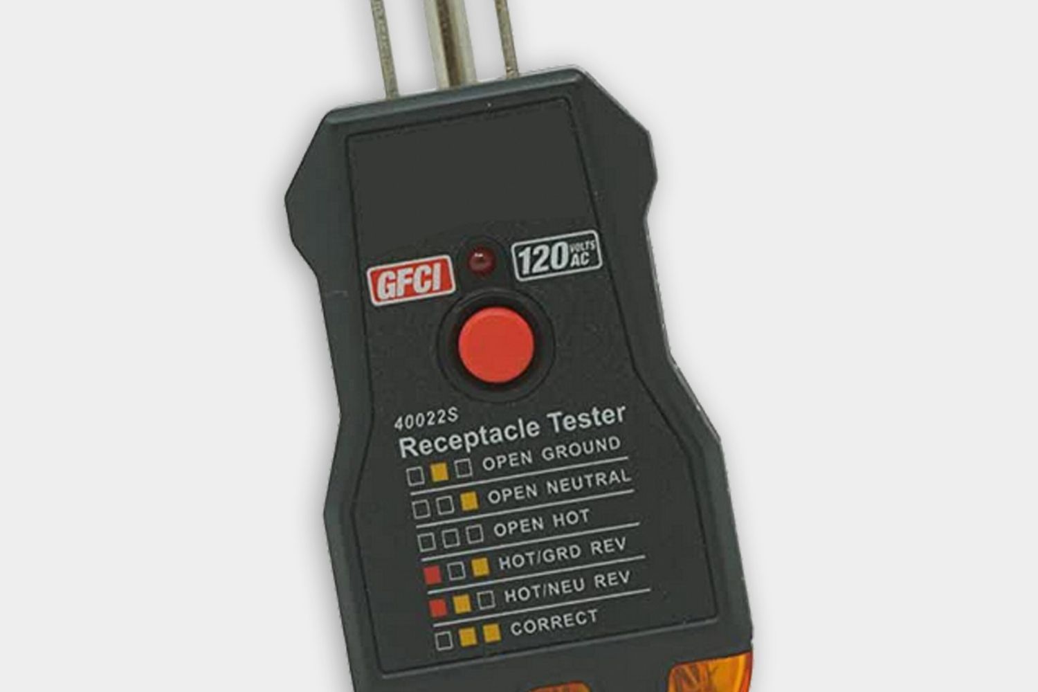 GFCI (Ground Fault Circuit Interrupter) receptacle tester.