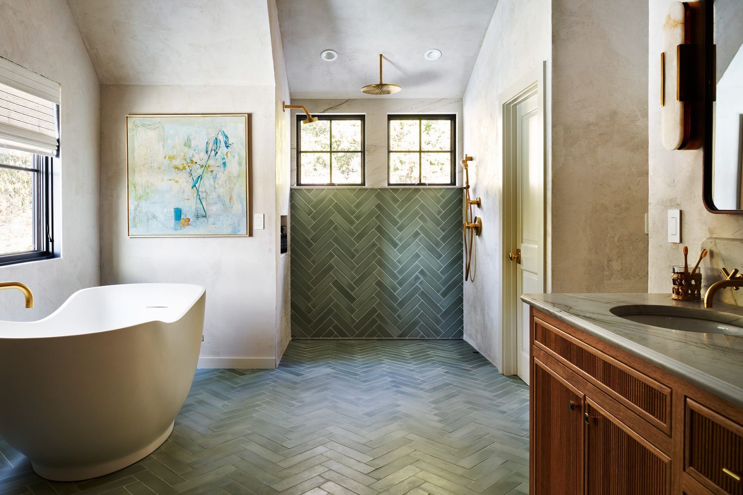 a full bathroom featuring a shower and bath