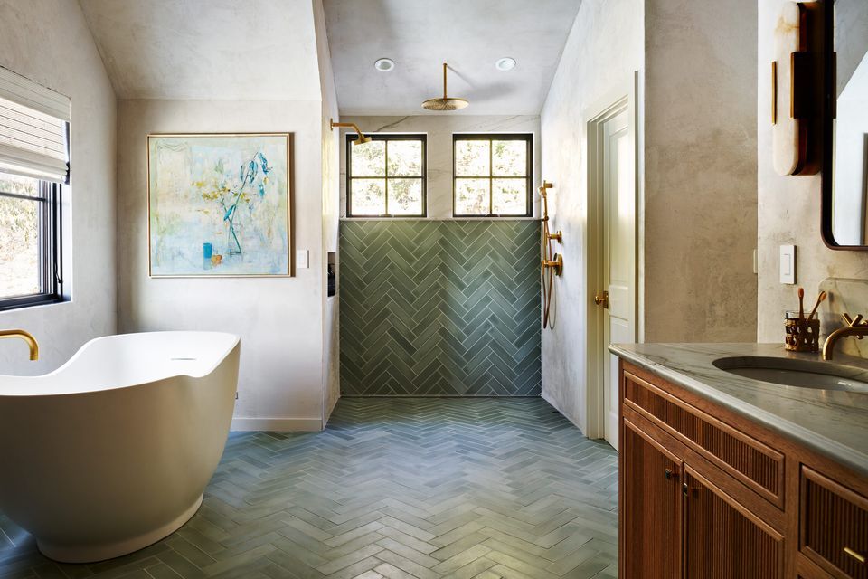 a full bathroom featuring a shower and bath