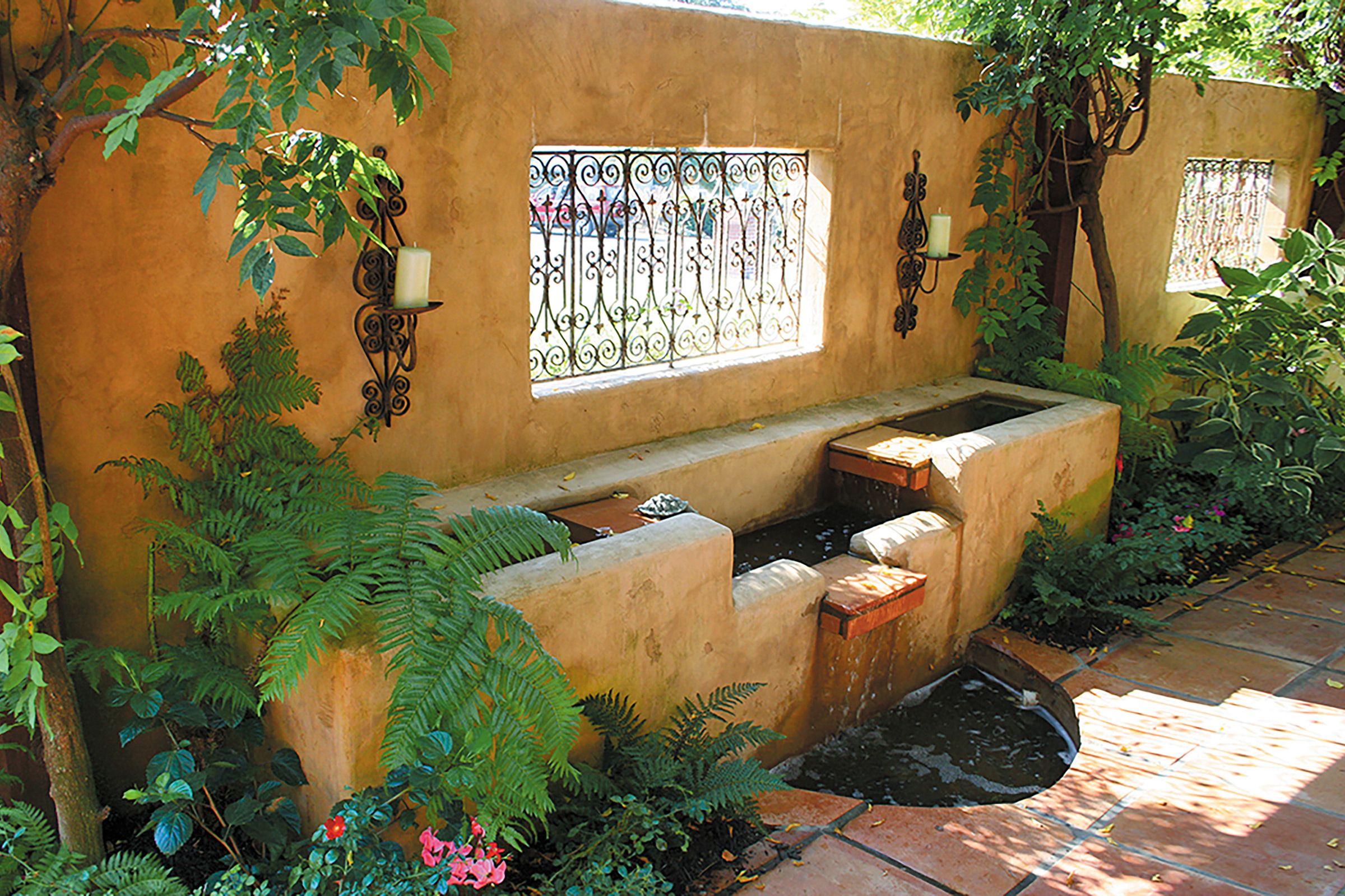 Privacy fountain to add additional privacy to your private property.