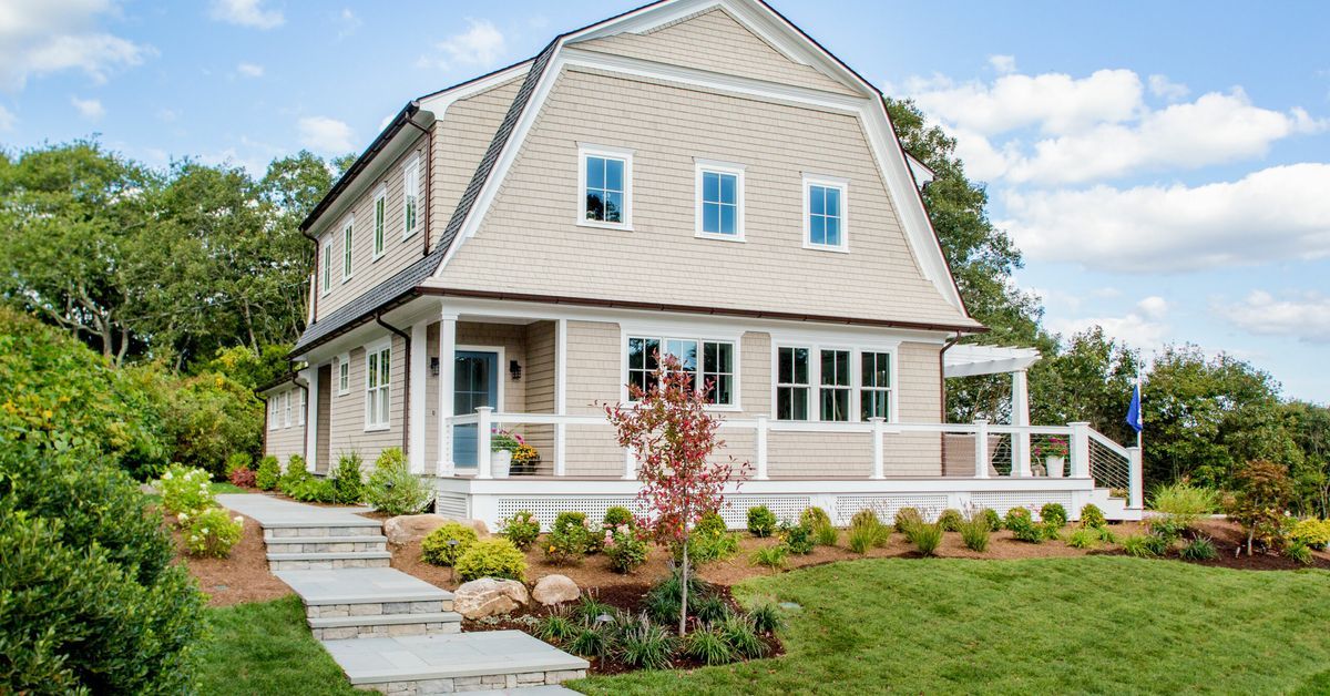 Home with a wrap-around deck