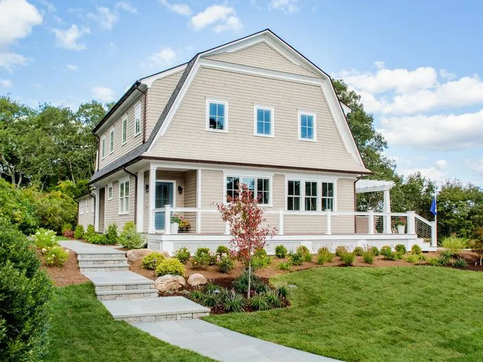 Home with a wrap-around deck