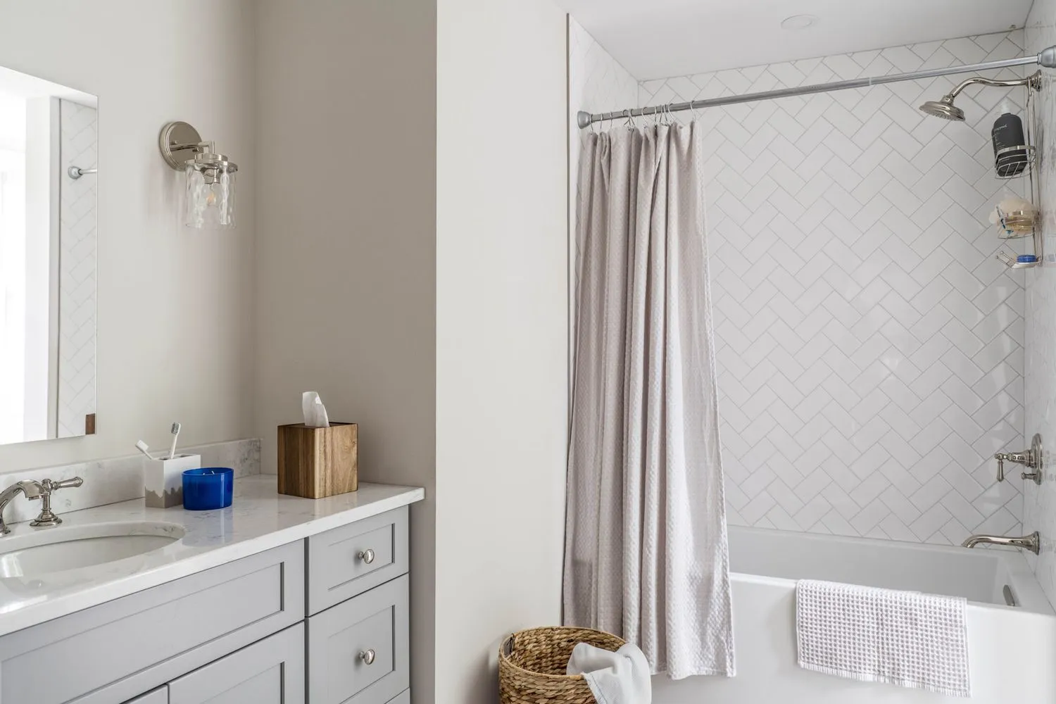 Guest bath with tile shower