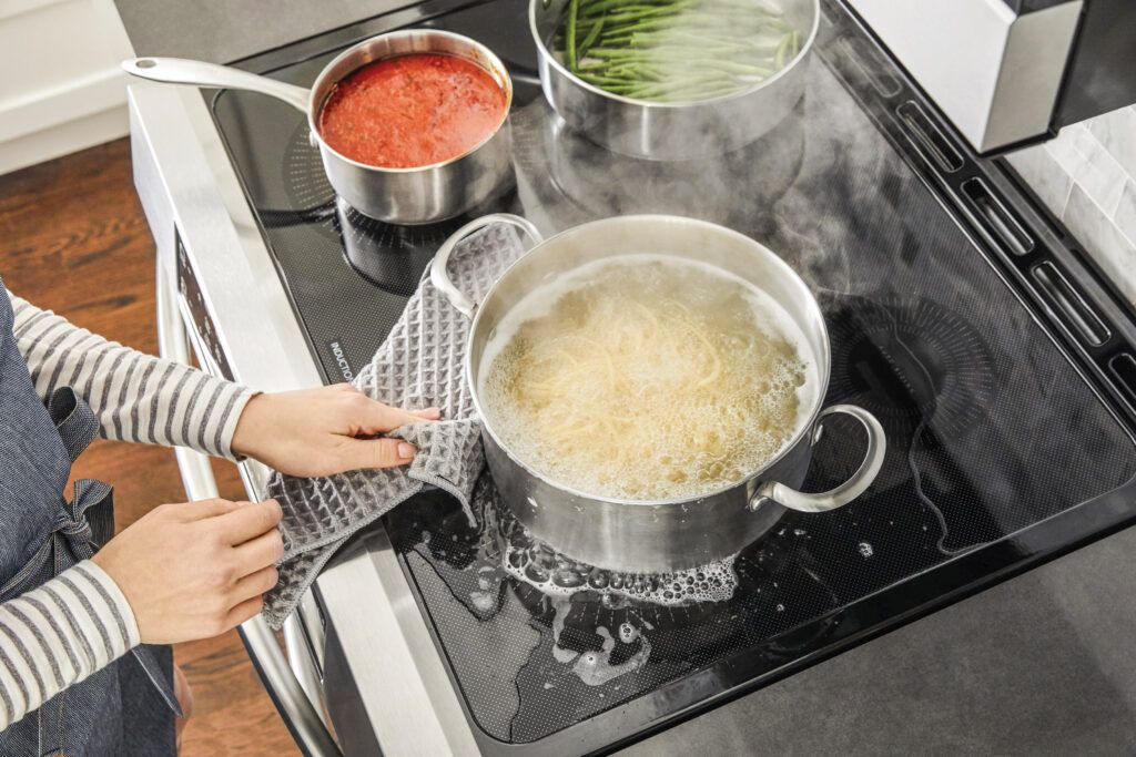 Cleaning a cool induction cooktop