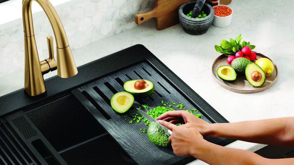 Using a sink cover as a cutting board