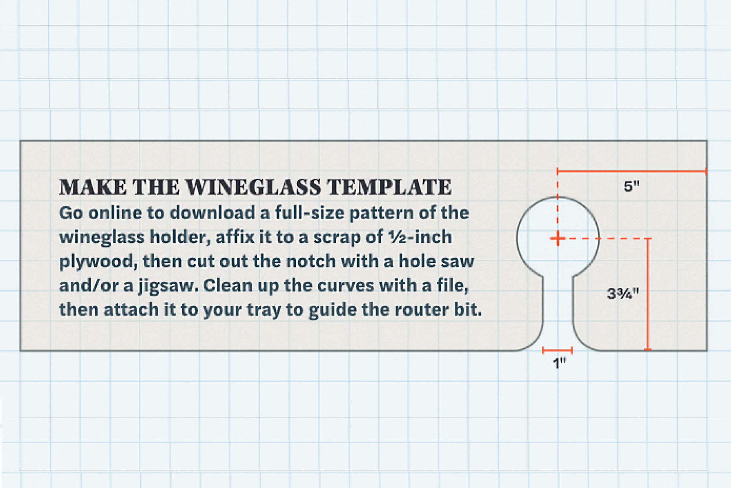 how it's made, TOH, Fall 2023, illustration, workshop, build it, wineglass holder, template