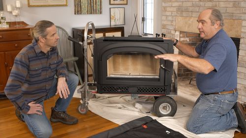 S21 E25, Richard Trethewey installs a wood-burning fireplace insert