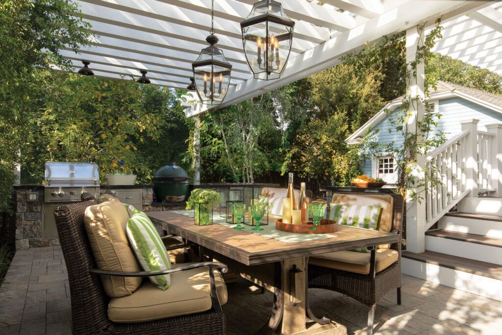 Dining area on renovated patio