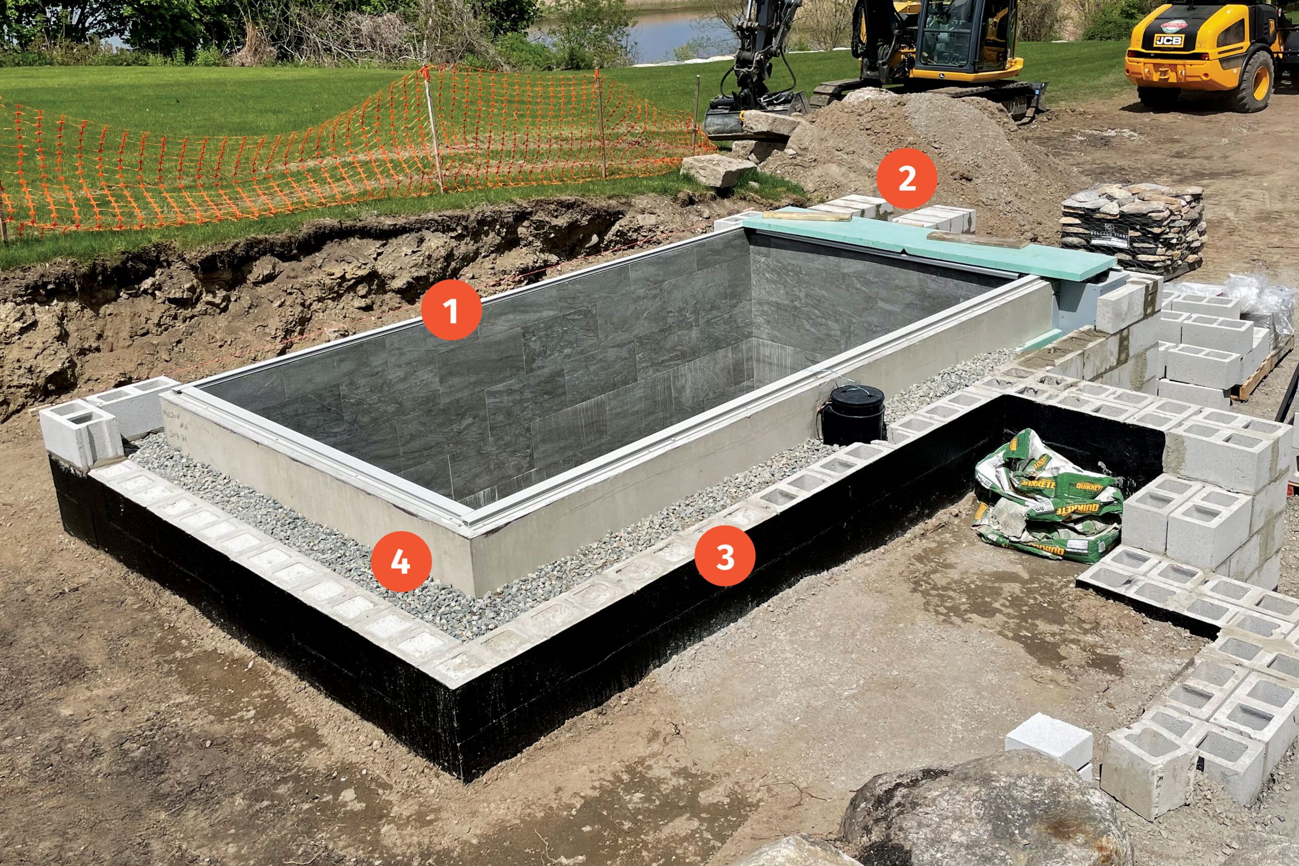 Three different shapes of the plunge pool bottom, as a function of