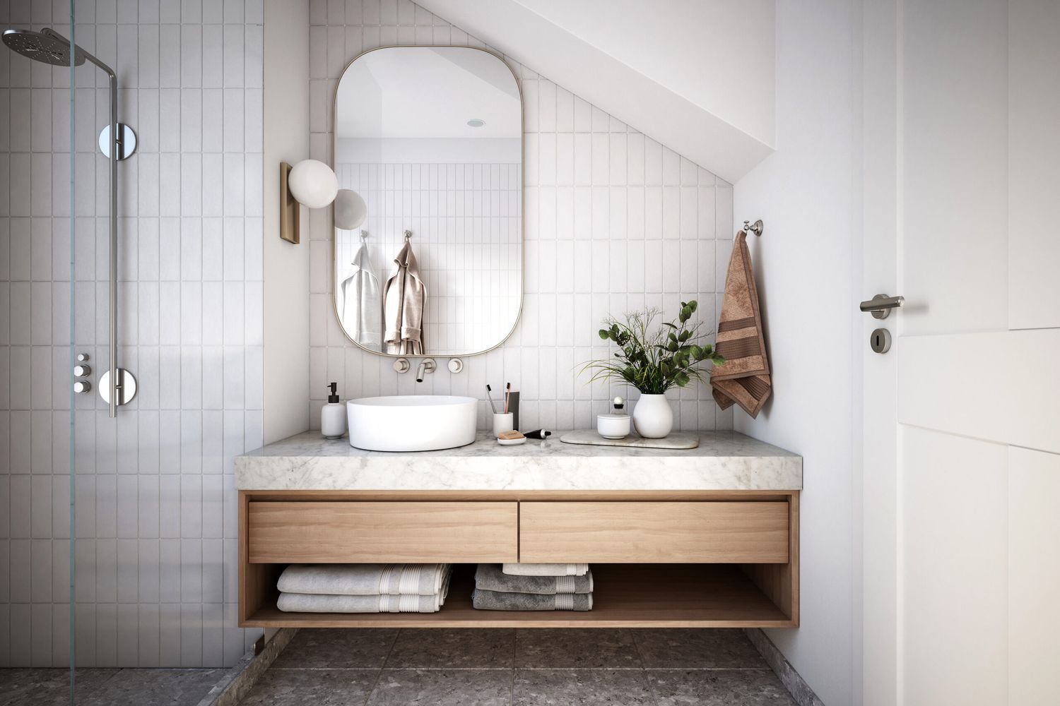 A home bathroom with freshly glazed tiles