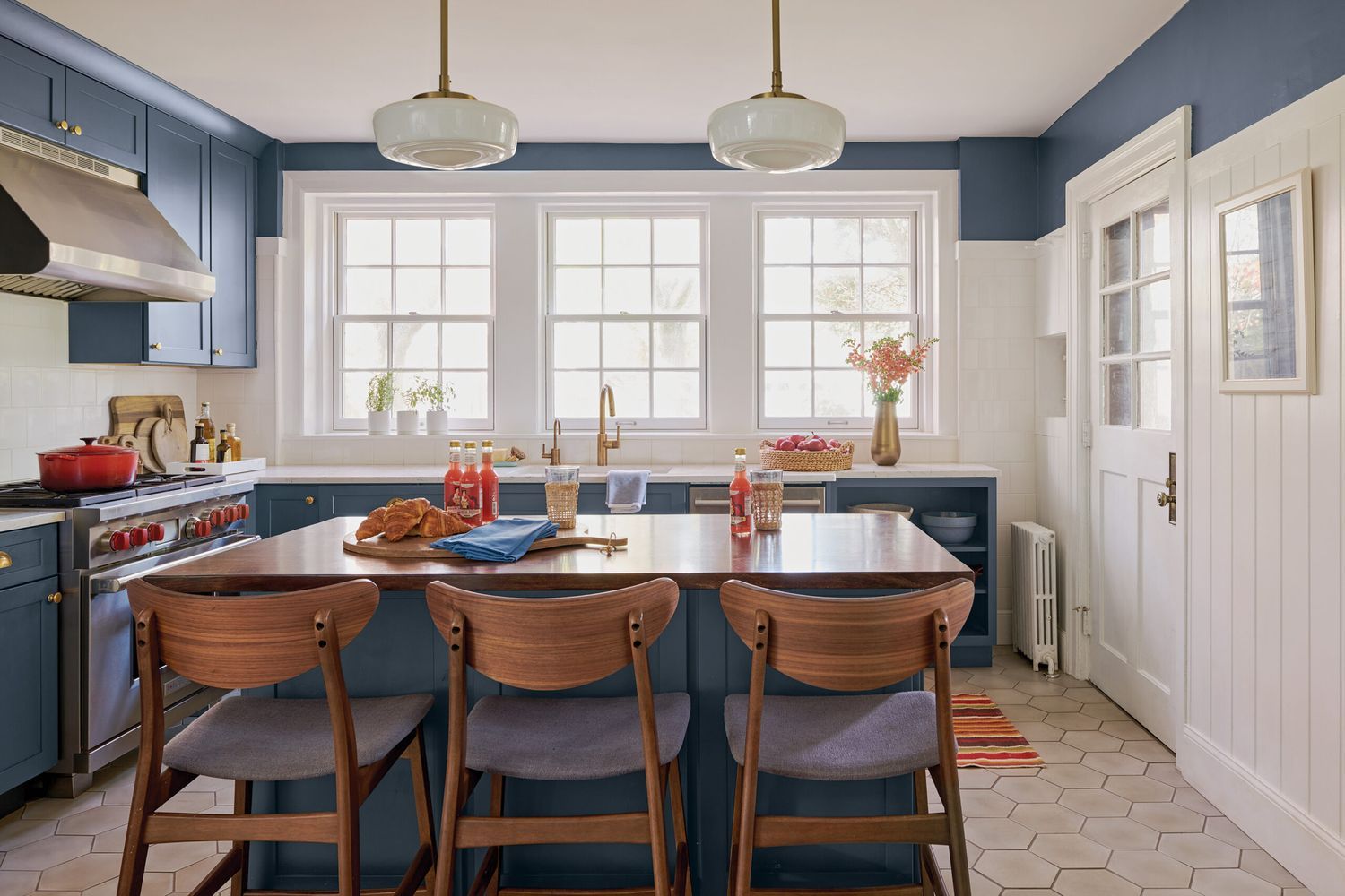 Before and After: Building a Functional Kitchen Island , Interior, Magazine, 2022, Before/After, Blue Cabinets, Island, Kitchen, Kitchen Island, Magazine, PA, Pennsylvania, Philadelphia, Philadelphia PA, Romens, Shiplap, Indoors, Kitchen, Kitchen Island, Room