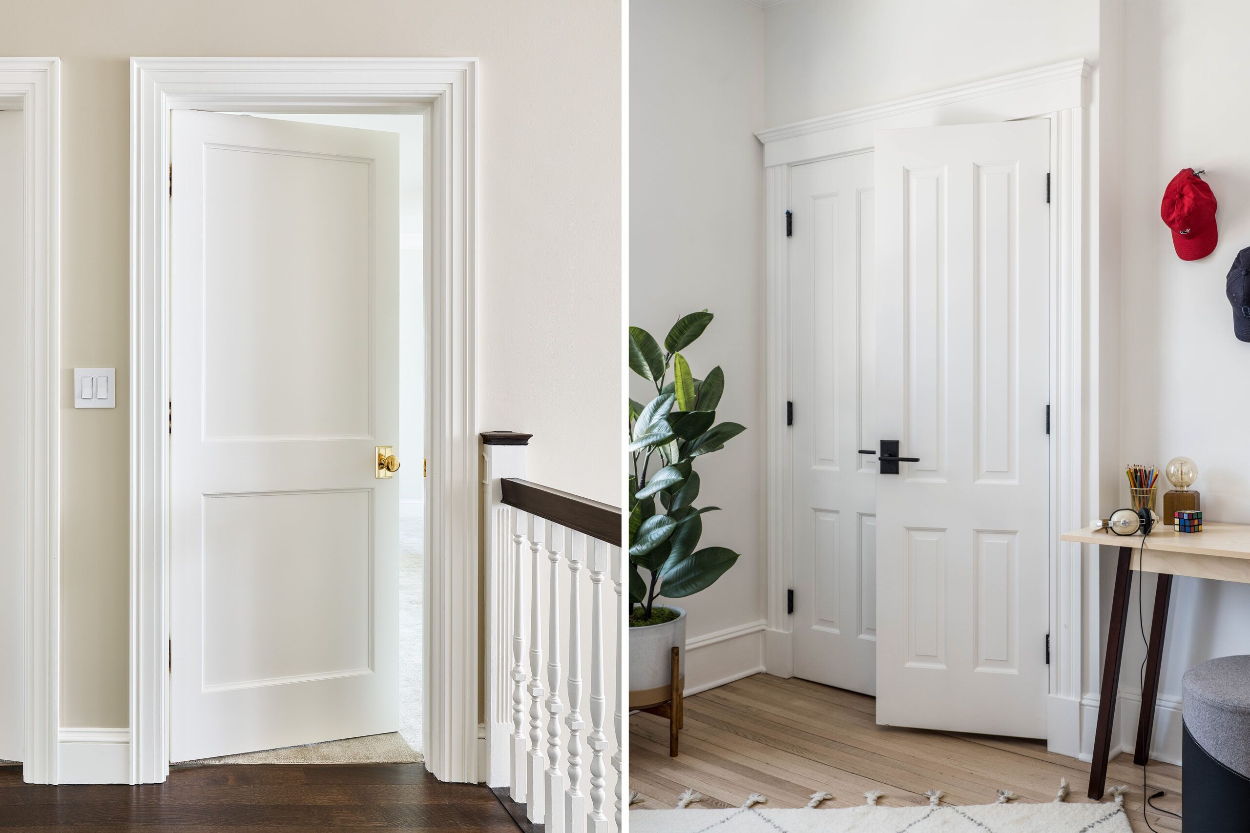 2 types of door casings: mitered and butted