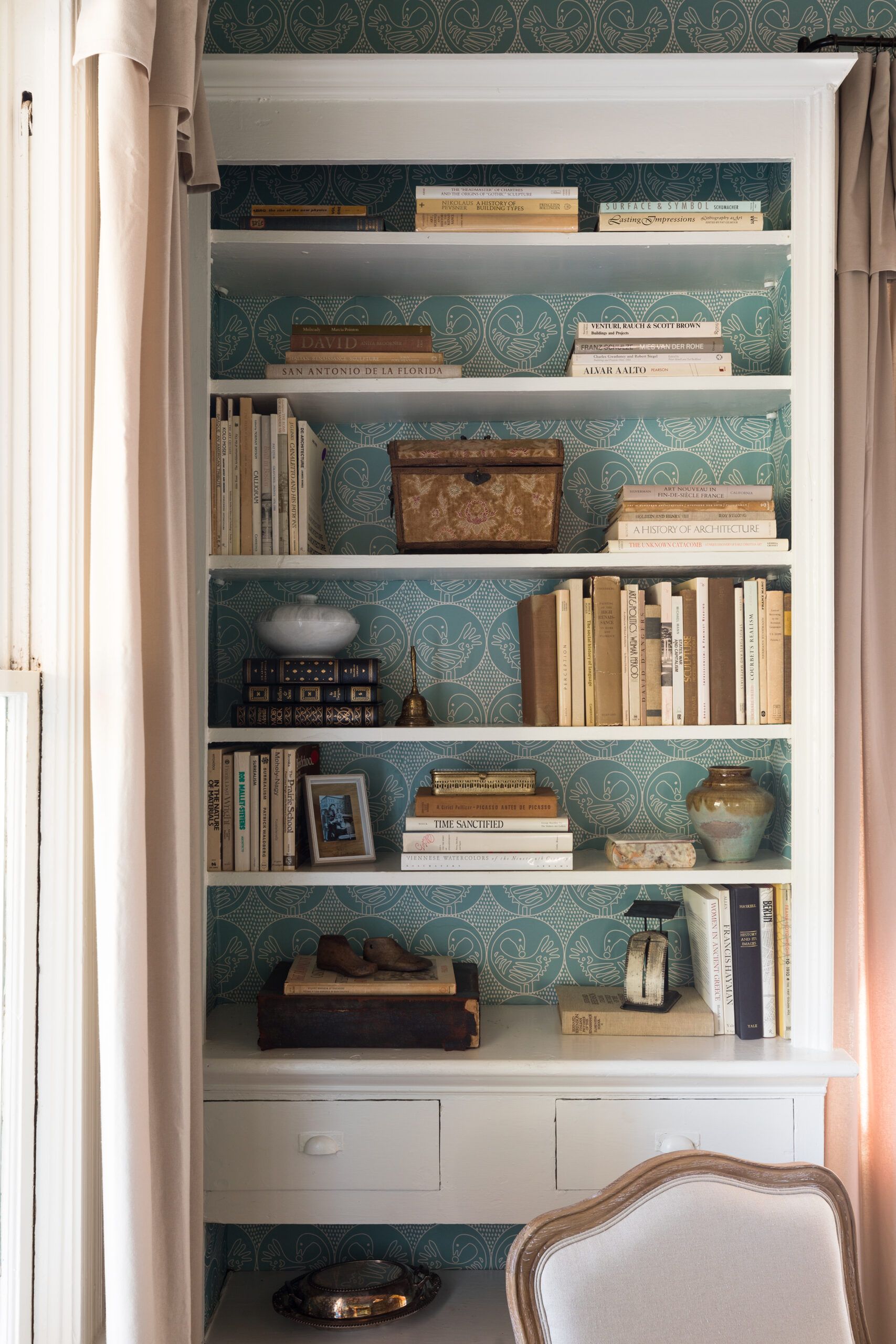 Bookshelf with accessories