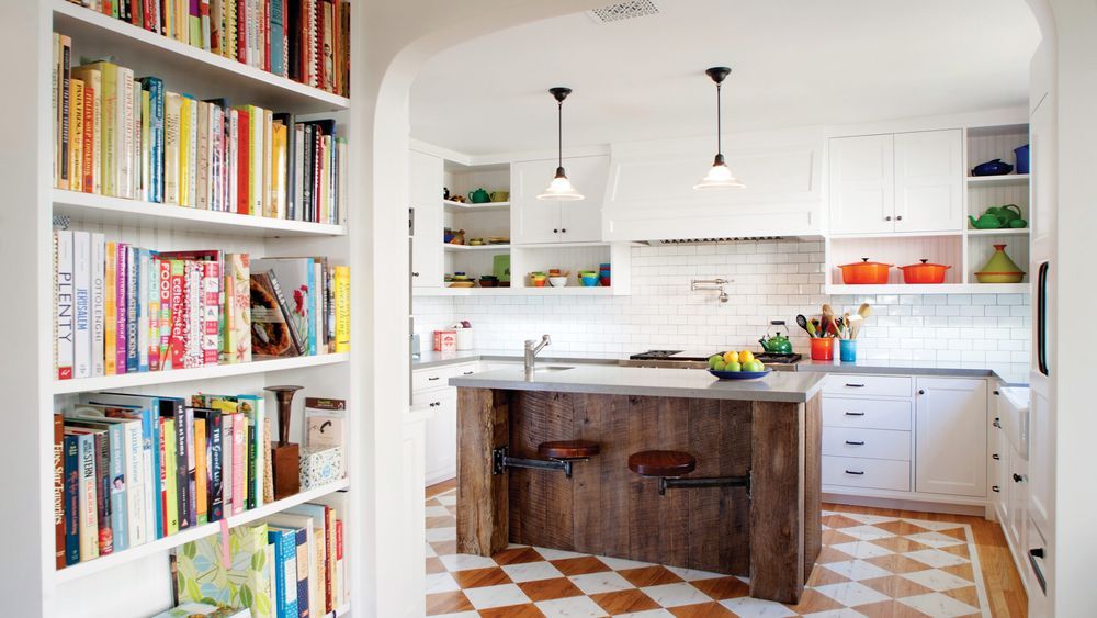 Kitchen with room for cookbooks
