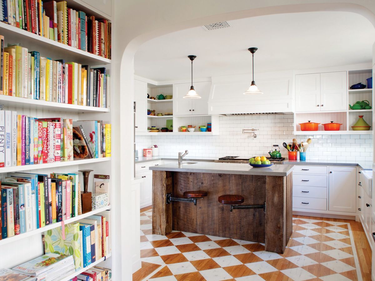 Kitchen with room for cookbooks