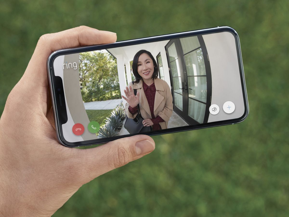Viewing a smart doorbell through a phone screen