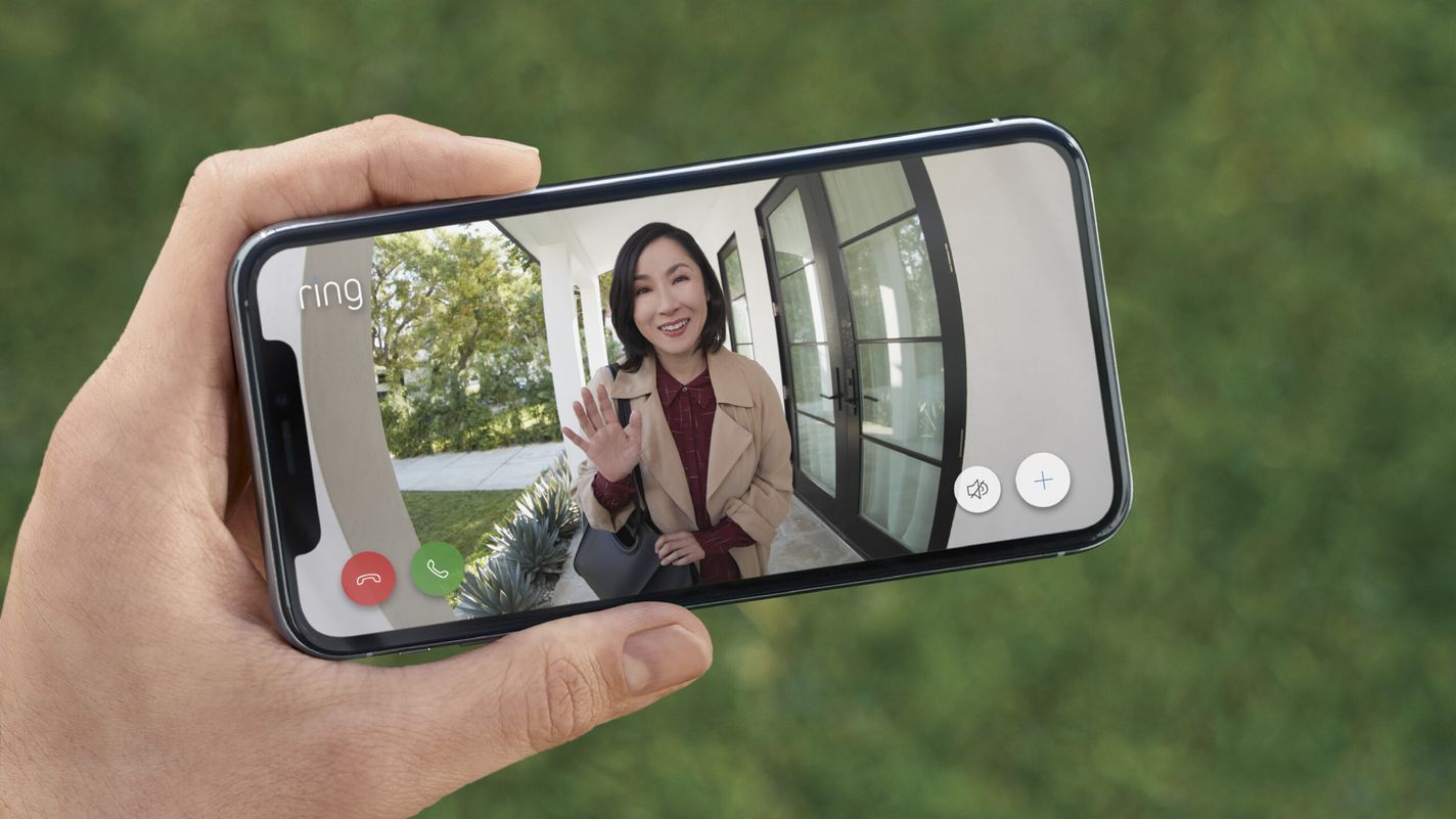 Viewing a smart doorbell through a phone screen