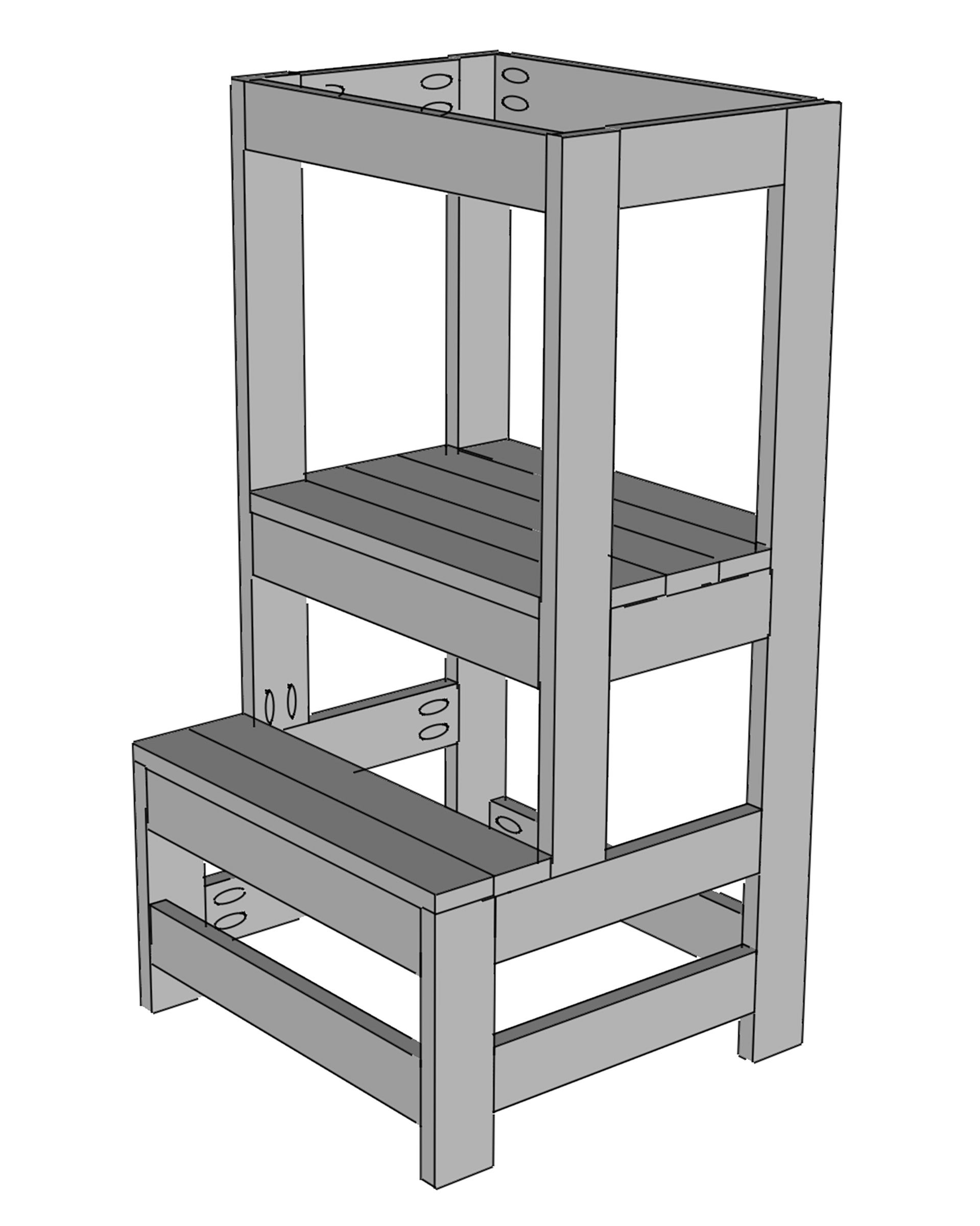 Rendering of toddler step stool.