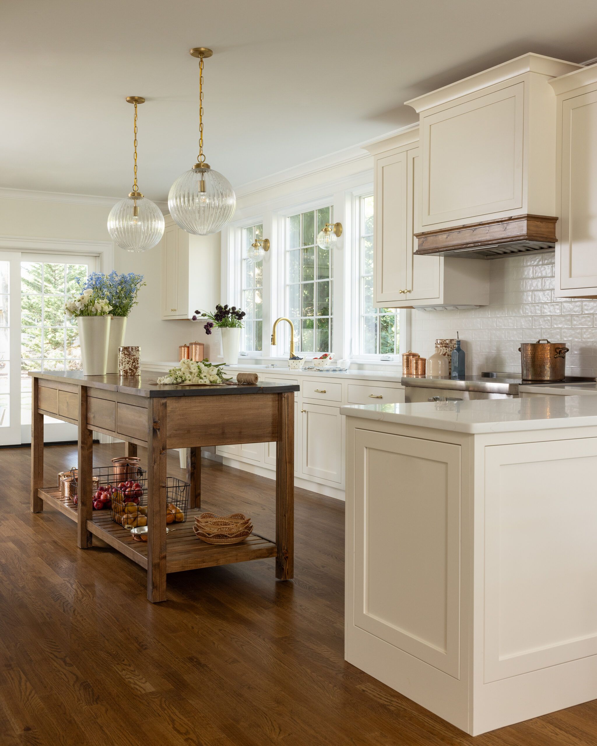 Kitchen with off white cabinets